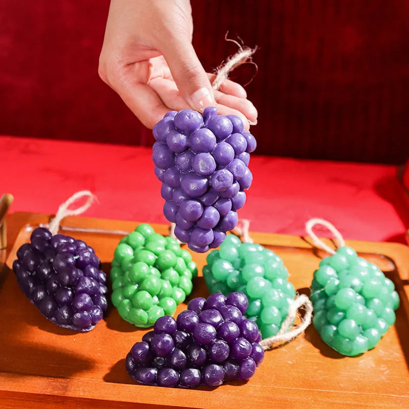 Handmade grape cluster soap in purple and green colours, 80g bar