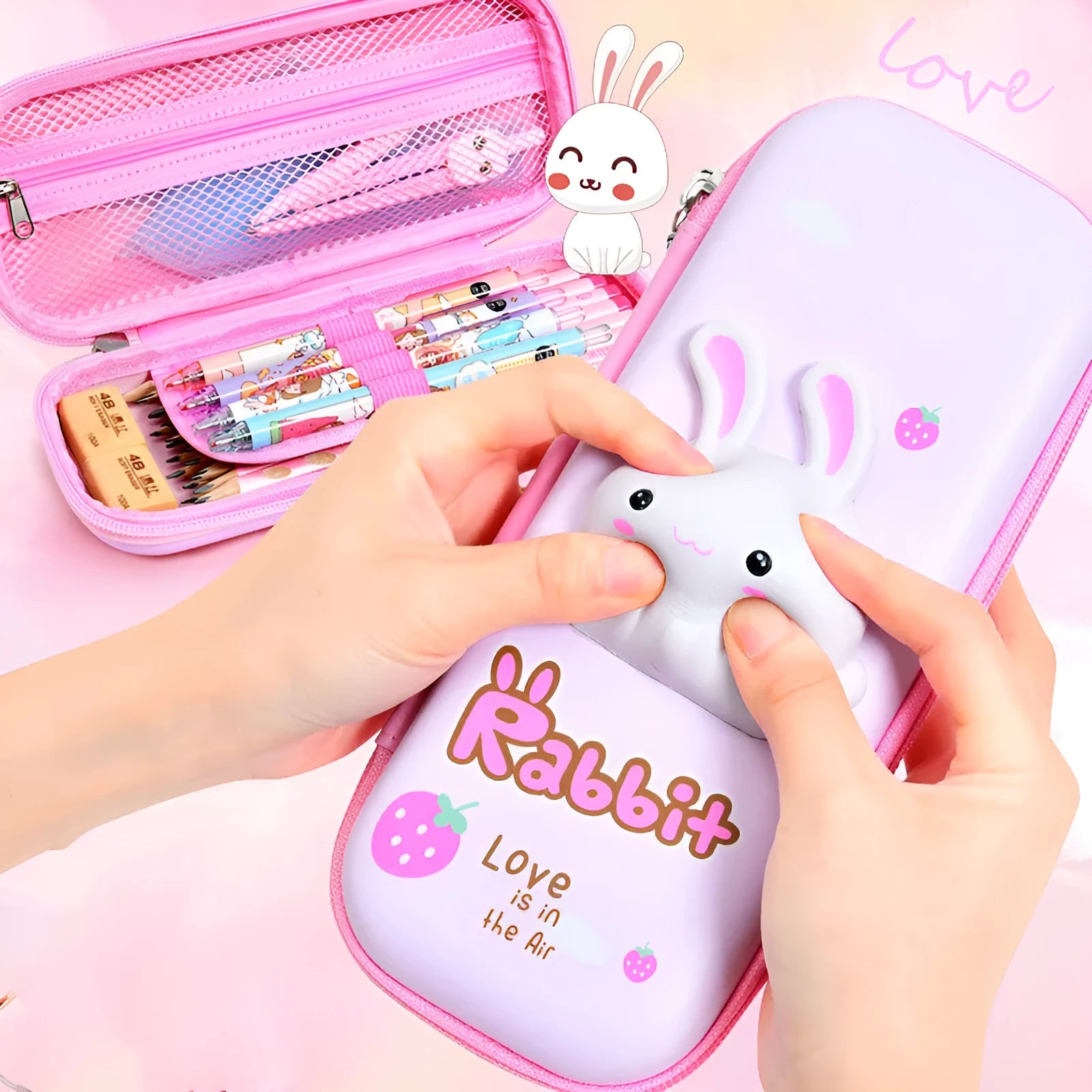 3D decompression EVA pencil case in dinosaur pattern, 24x11x4.5 cm, square Korean style
