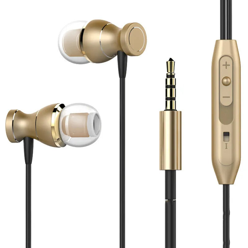 Universal in-ear subwoofer headphones with straight 3.5mm plug in multiple colour options