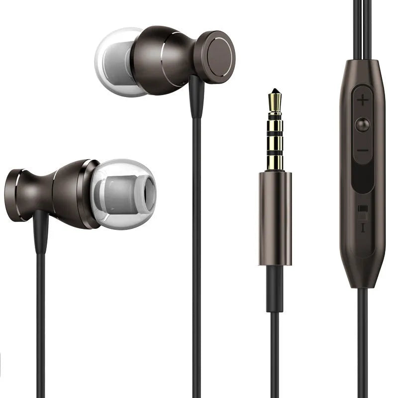 Universal in-ear subwoofer headphones with straight 3.5mm plug in multiple colour options