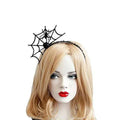 Halloween funny headband made from felt cloth, black lace, ribbon, and iron headband base in multiple colour styles