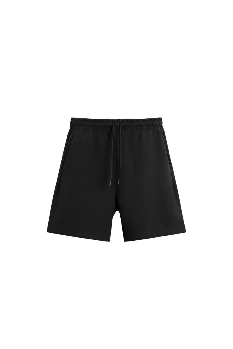 Men's loose double-sided cloth texture short sleeve t-shirt and matching shorts casual set