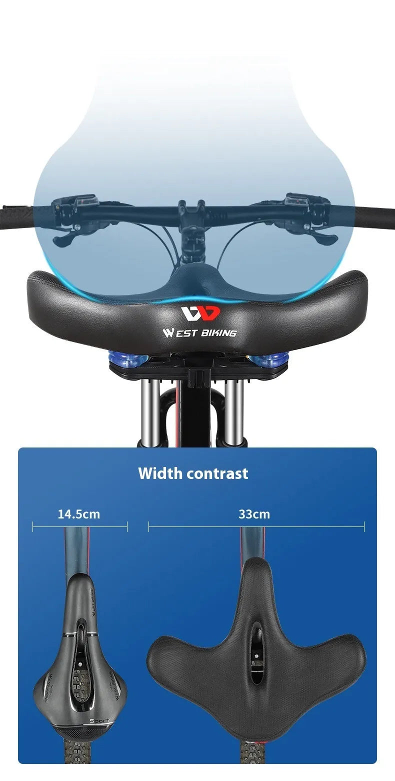 Black mountain bike seat cushion with shock-absorbing foam padding for ordinary bicycles