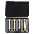 4341 high-speed steel screw extractor set with five tools for removing stripped screws and nails.