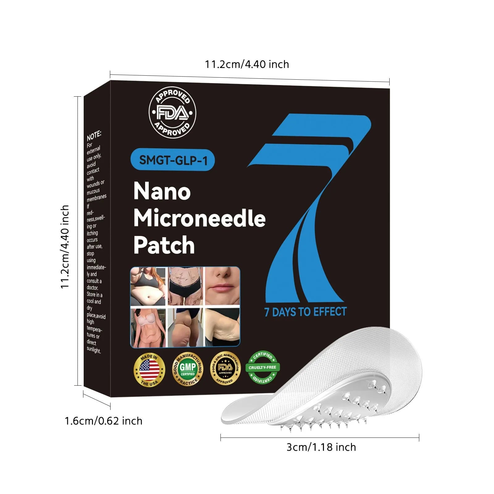 Body management paste GLP-1 compact micro needle patch – 4 tablets home use shaping stickers