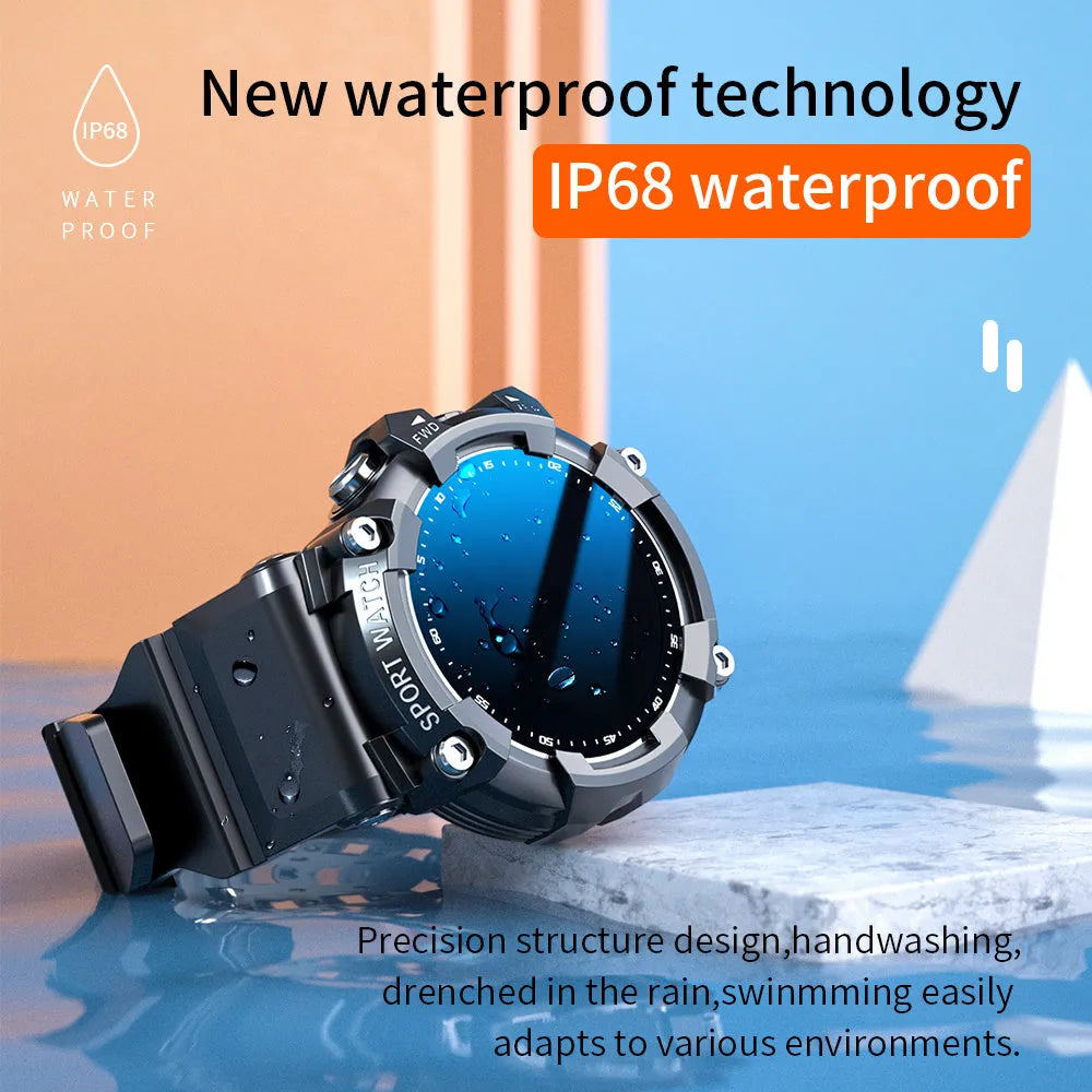 ATTACK 3 IP67 waterproof sports smartwatch in black with round touchscreen on wrist