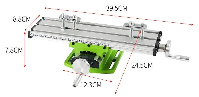 Bench drilling machine with cross bench pliers on workbench