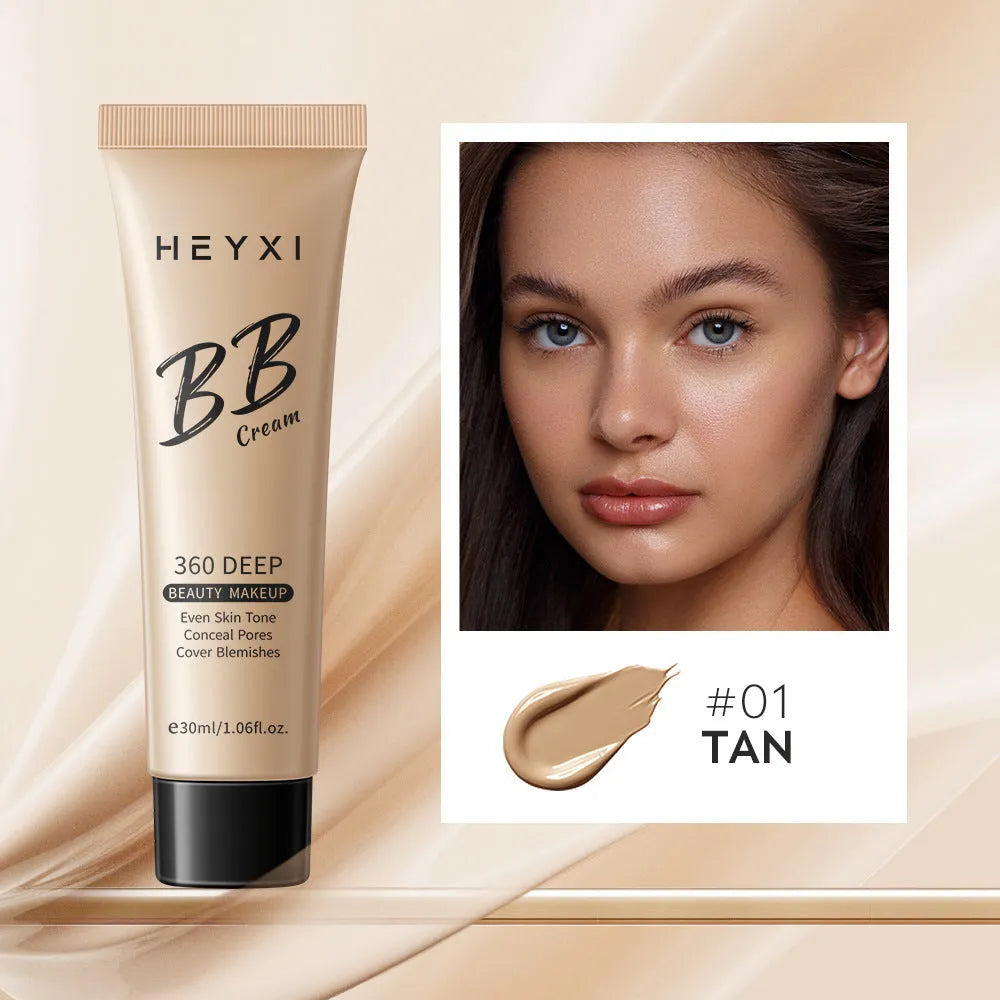 Waterproof sweat-proof BB cream in four colour shades 01 02 03 04