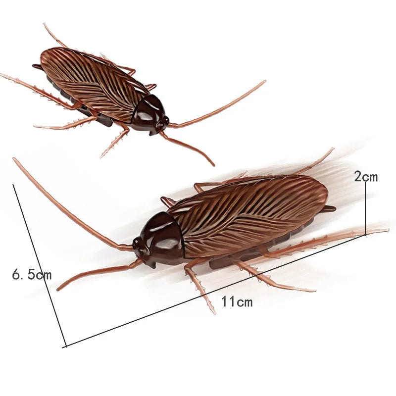 Colourful vibrating cockroach, tarantula, mouse, and dragonfly pet toys for cats and dogs.