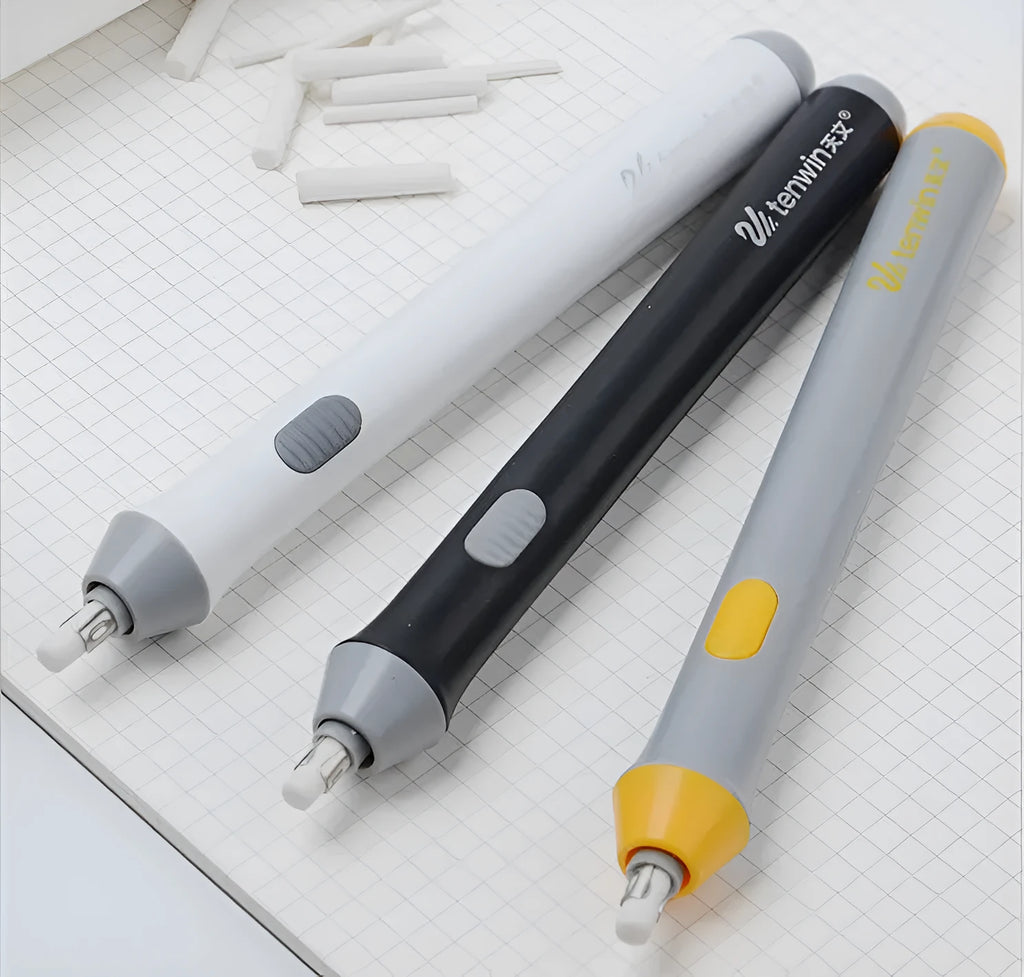 Black electric eraser for geometry modelling and office supplies, 166mm plastic body