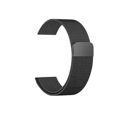 Stainless steel metal watch strap with links, shown in silver, for 38mm and 42mm watch cases.