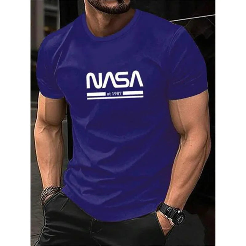 Men's slim-fit printed letters short sleeve t-shirt in multiple colour options