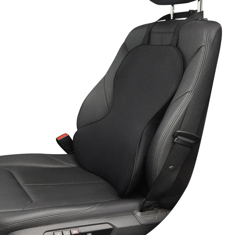 Memory cotton car lumbar support cushion in neutral colour on car seat