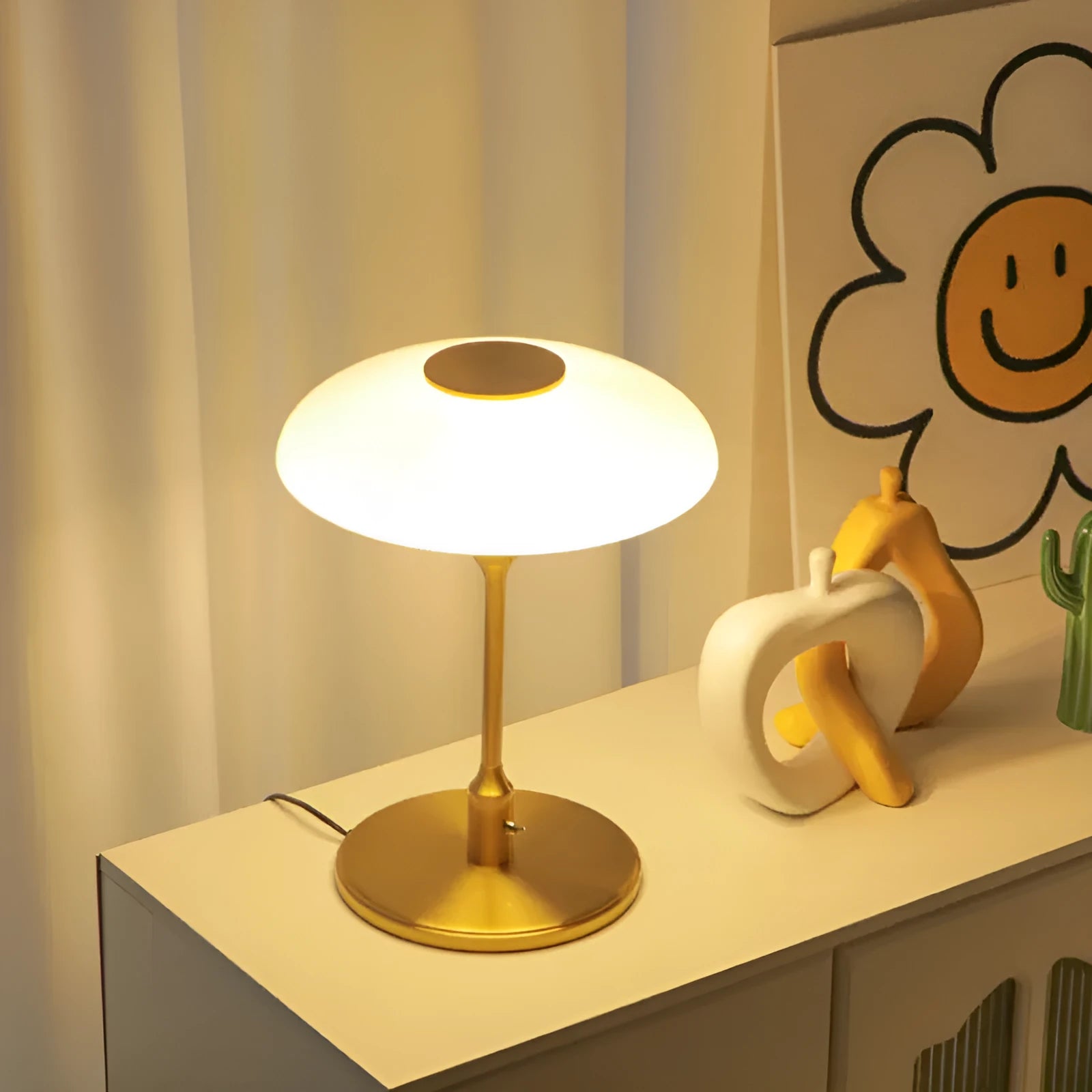 Vintage Korean style bedside atmosphere light in a choice of four colours on a metal lamp holder.