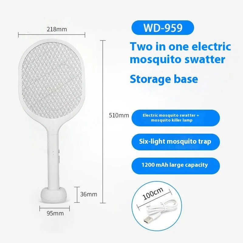 Rechargeable electric mosquito swatter with ABS plastic shell for indoor insect control