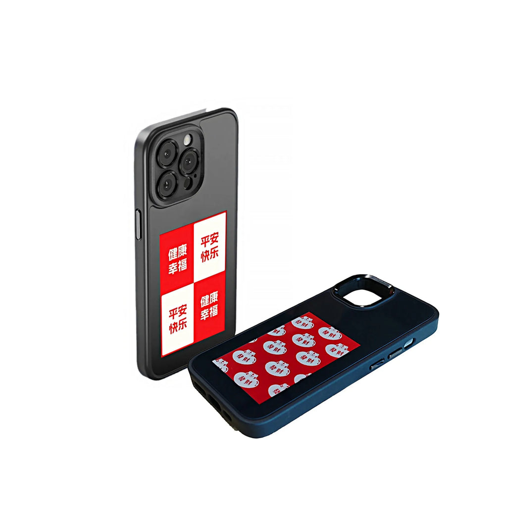 TPU phone case with DIY projection screen four-colour display and mirror finish for iPhone 14 Pro