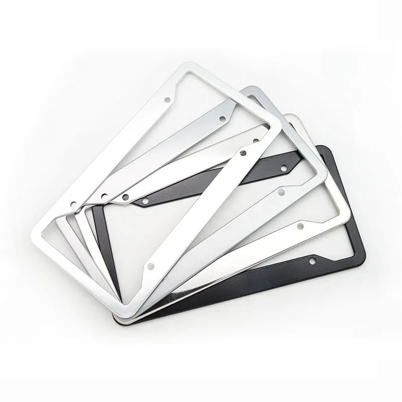 Aluminium alloy licence plate frame in black, grey, silver or stainless steel finish