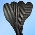 Black 3K carbon fibre running insoles for shock absorption in various sizes