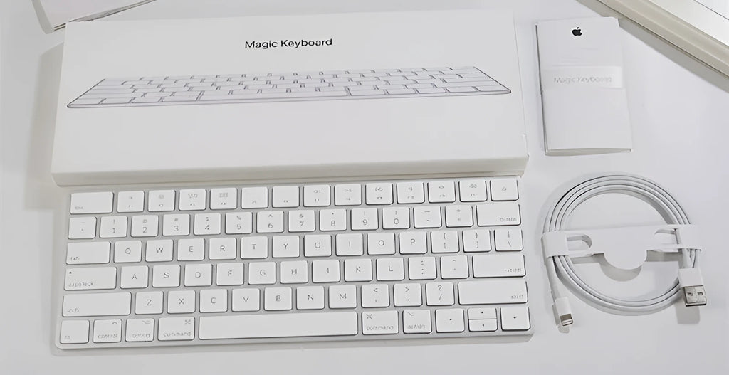 Apple G6 white Bluetooth wireless keyboard with ultra-thin metal case