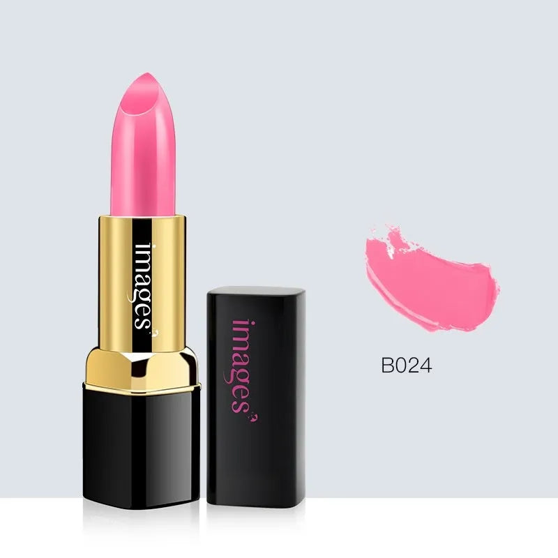 Moisturising lipstick lip gloss stick in ten colours including coral red and rose purple, 3.8g size.