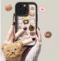 Autumn winter plush doll TPU phone case with cartoon animal design in white for Apple iPhone