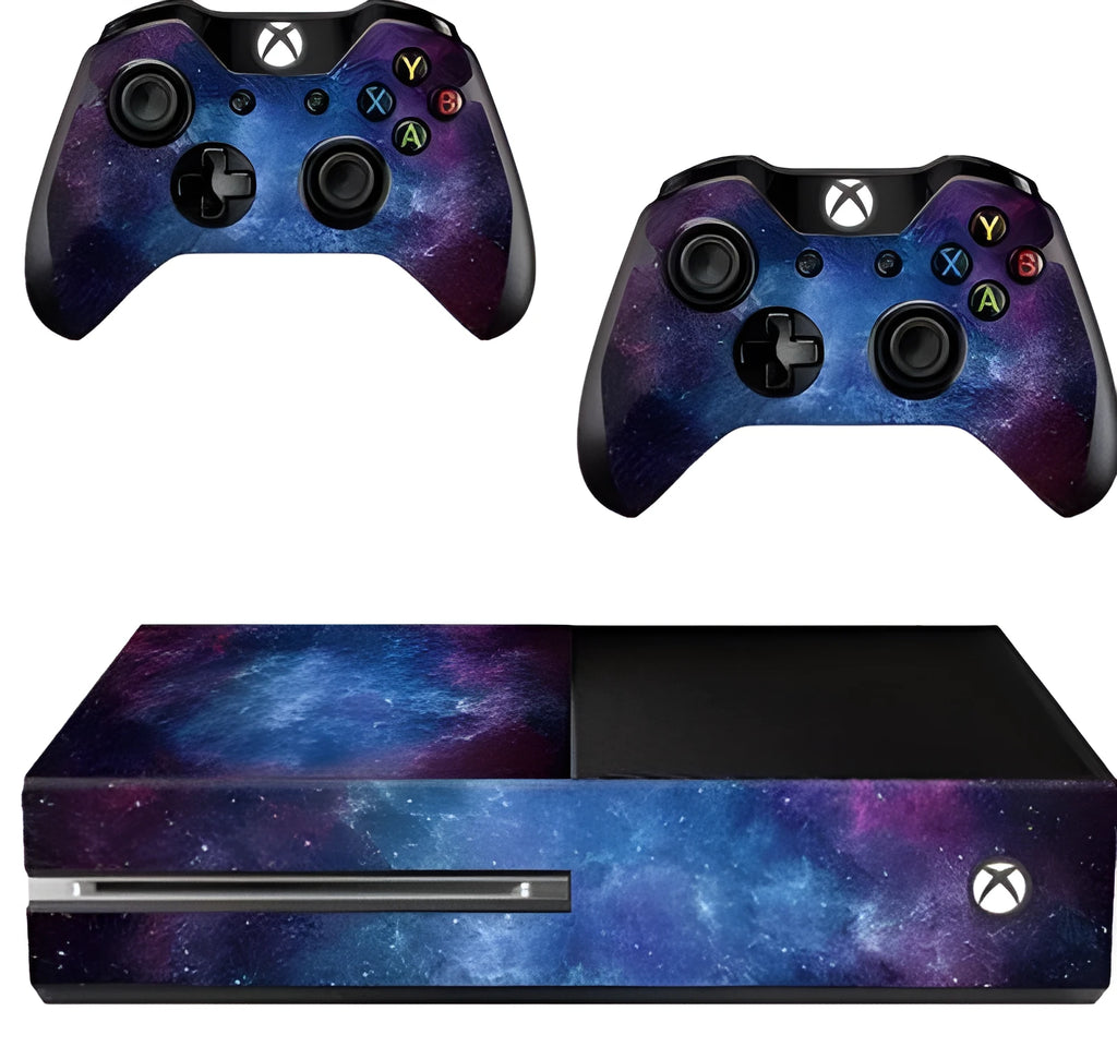 Five blue matte protective film skins for Xbox One console front panel customisation