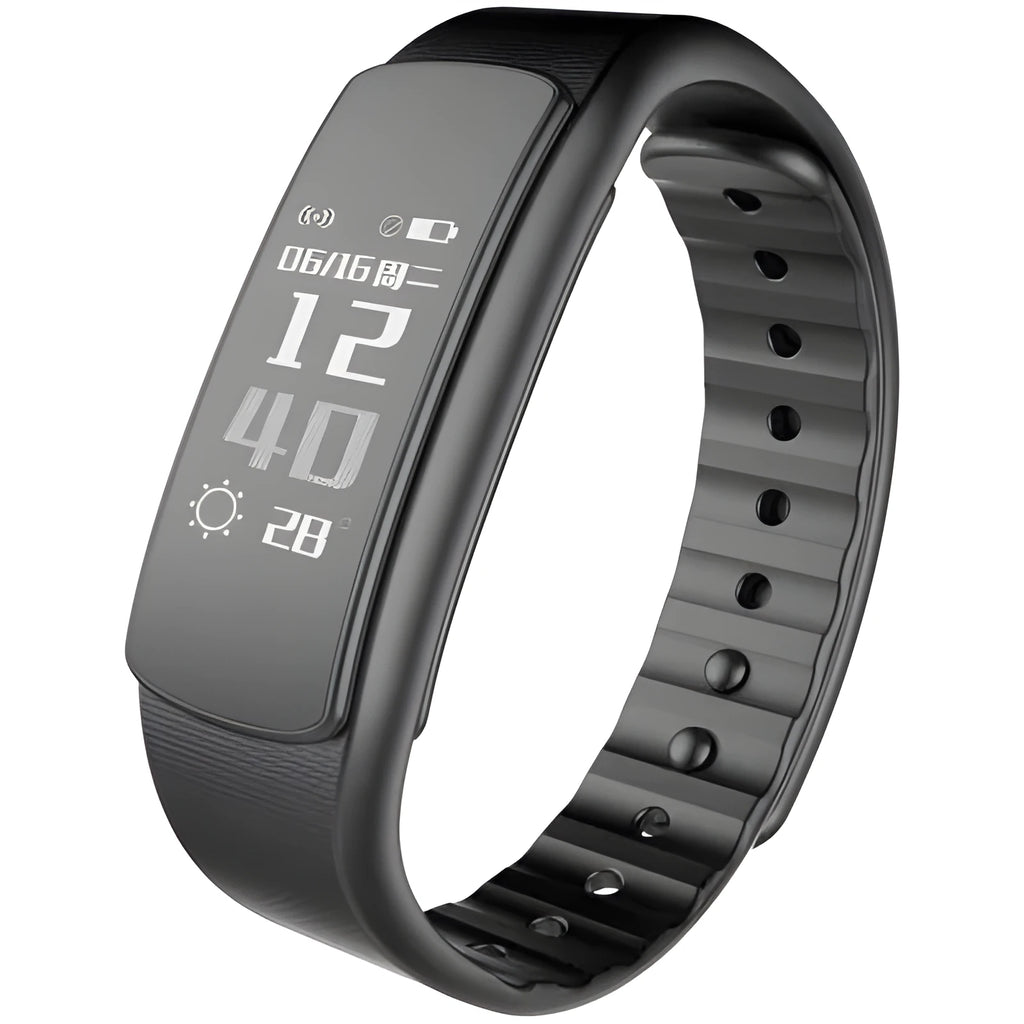 I6 smart sports bracelet with 0.96-inch display on wrist showing health metrics