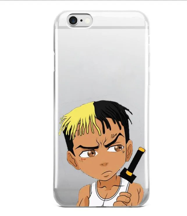 XXTENTACION design transparent iPhone case with patterned artwork and matte finish