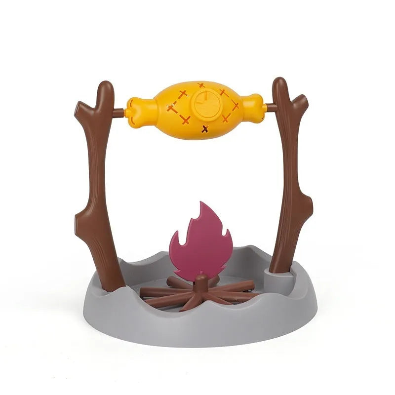 Tumbling cat food feeder toy with barbecue style design measuring 30cm