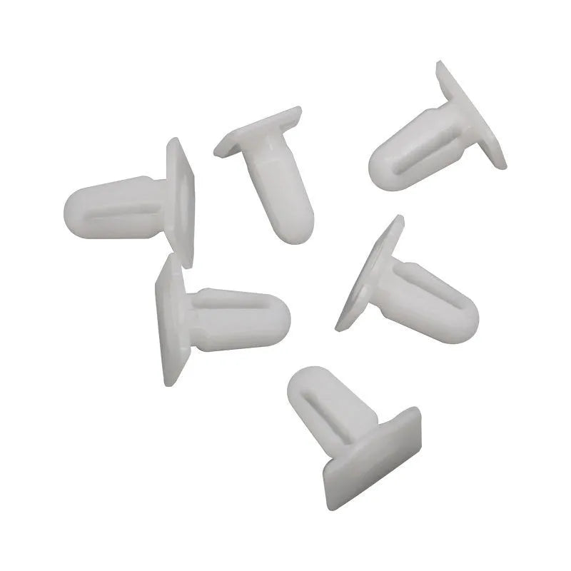 Pack of 60 grey PA66 plastic automotive push rivet clips for car trim fastening.