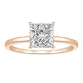 Simple geometric women's ring in 925 silver with a round zirconia stone, shown in silver, gold, and rose gold finishes.