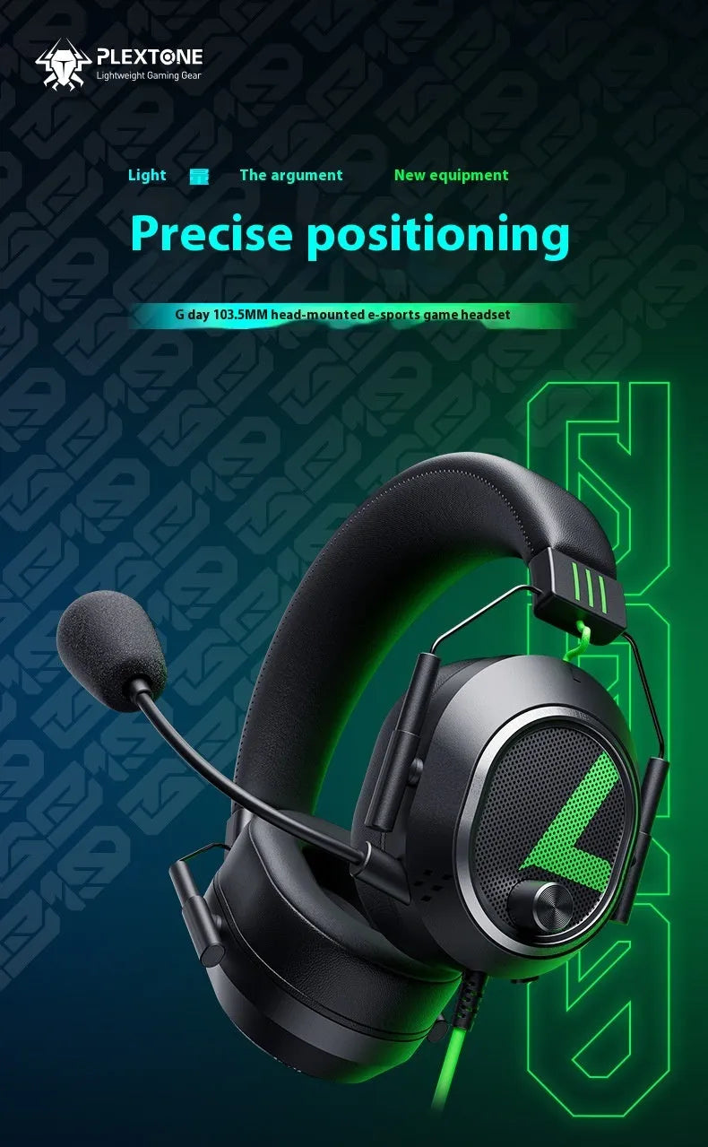 G810 wired gaming headset with microphone, black, L-shaped 3.5mm plug and TPE cable
