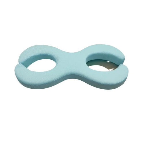 Cool Feeling Blue cylindrical memory foam cervical pillow for neck support during sleep.