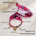 Stainless steel necklace and bracelet set with geometry pendant and 18K gold colour electroplated finish