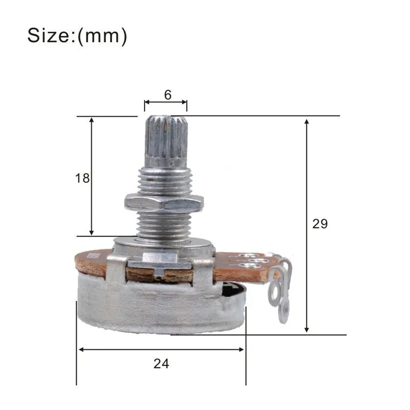 Metal electric guitar potentiometer knob replacement part for tone and volume control repair
