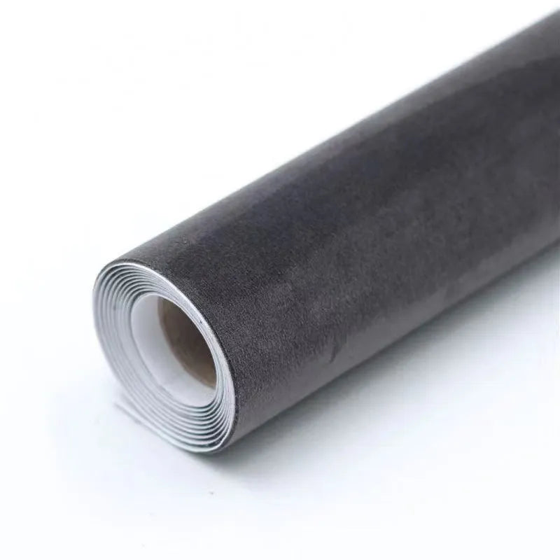 Self-adhesive leather suede sheet showing texture and colour options for DIY projects
