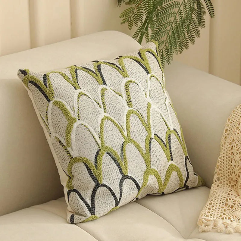 45cm square Jacquard pillow cover with a detailed retro floral pattern in multiple colour options.