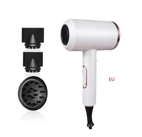 Dual voltage 2000W hotel hair dryer with 2.5 metre cable in metallic black finish