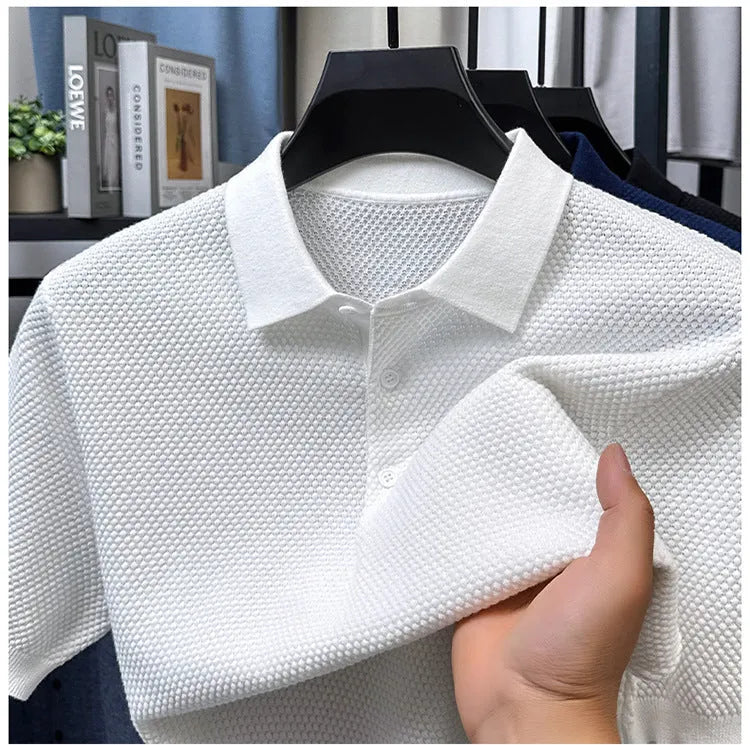 Men's loose fit cotton short sleeve sweater in multiple colours on size chart