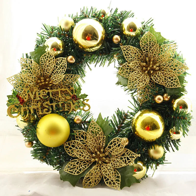 30cm multicolour plastic Christmas wreath decoration for doors