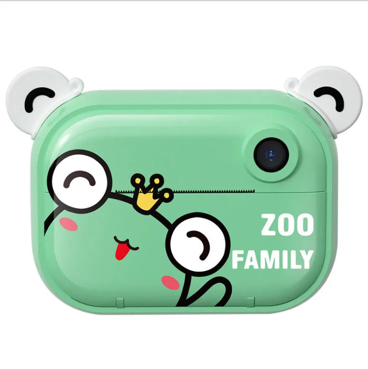 Pink HD digital camera with printing function, 2.4-inch screen, and creative accessories including sticker book