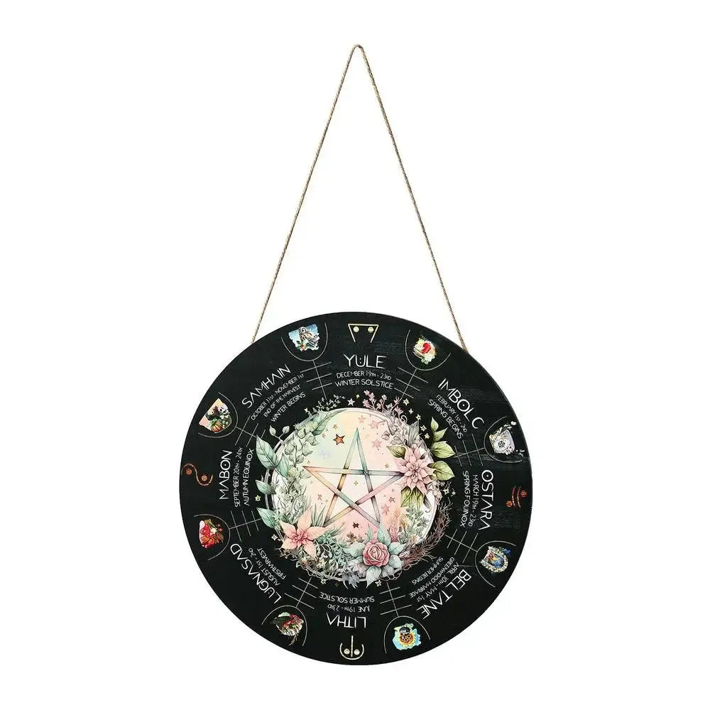 Wooden holiday decorative pendant with American style boxwood carving showing rose disc design