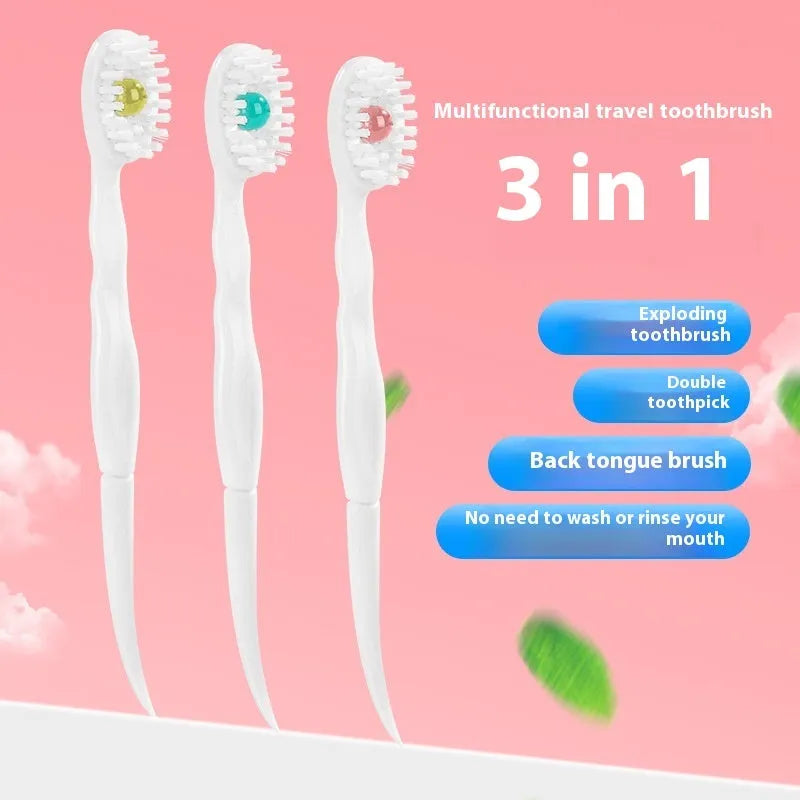 Box of 20 disposable bead toothbrushes with integrated toothpaste for travel