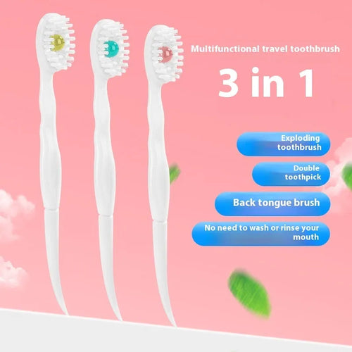 Box of 20 disposable bead toothbrushes with integrated toothpaste for travel
