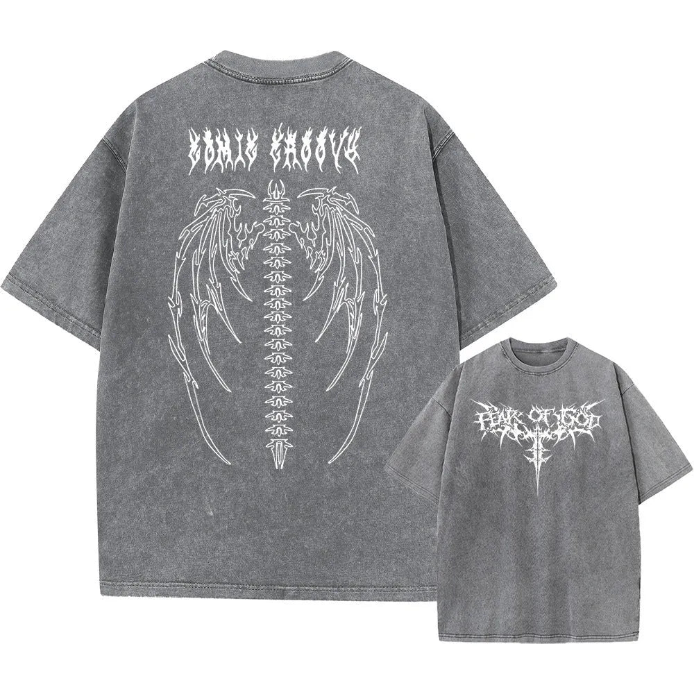 Oversized men's cotton T-shirt in loose fit with drop-shoulder sleeves for casual summer wear