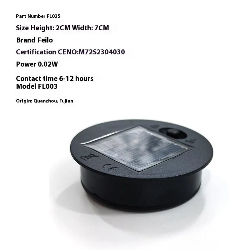 Oval solar lithium battery box measuring 2x7cm for LED highlight lamp
