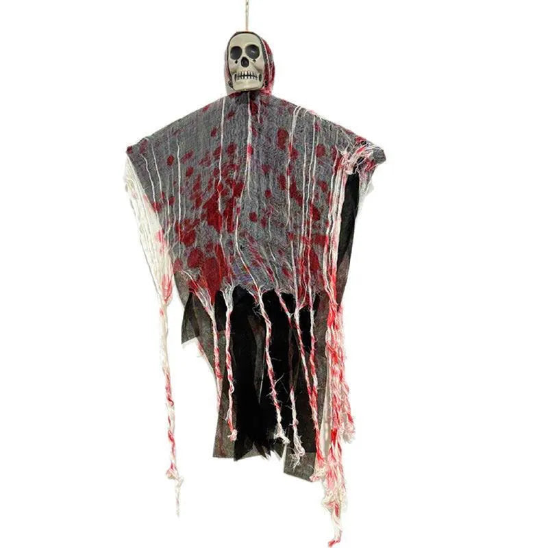 Halloween decoration blood-dyed luminous skull hanging ghost ornament for outdoor display