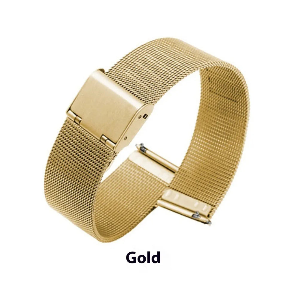 Milani Silk woven stainless steel watch band showing natural pattern in silver colour