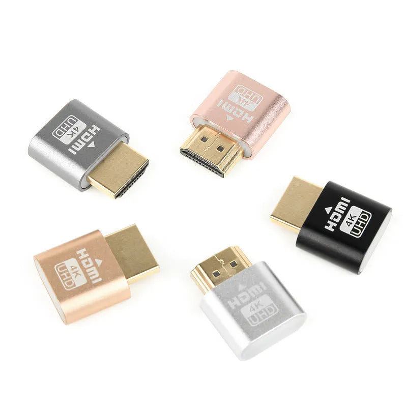 HDMI graphics card dummy plug with virtual display function in multiple metal interface colours