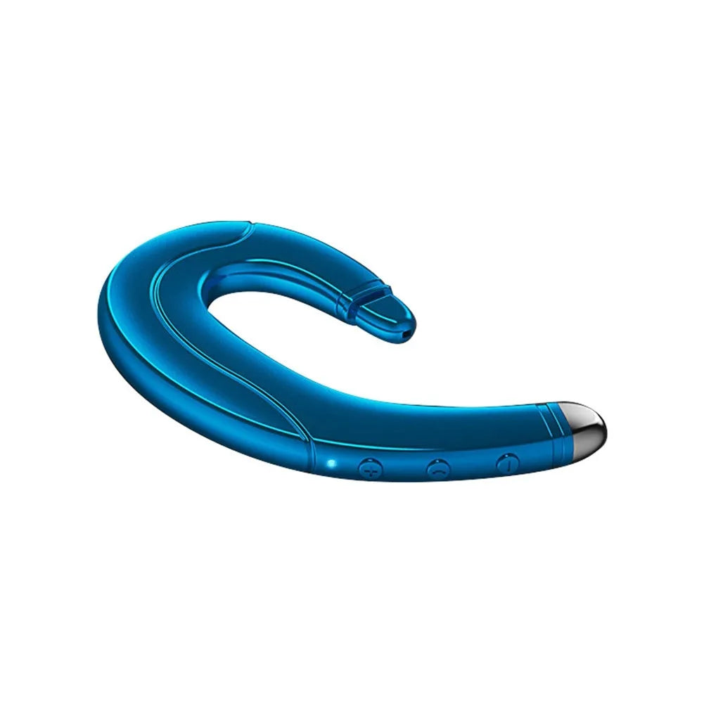 Single ear Bluetooth ear mounted earphones in black, blue, or red colours for driving